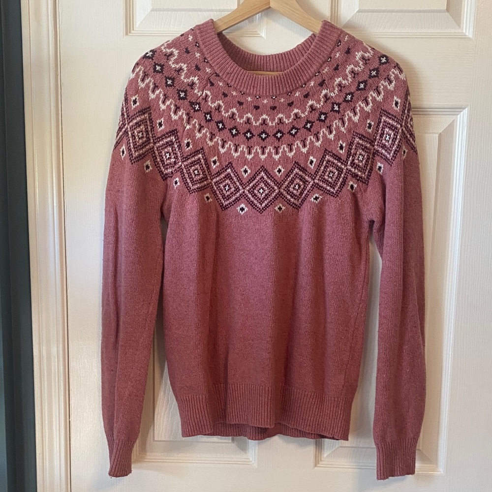 Womens Rose Pink Crewneck Sweater